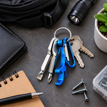 4 in 1 Keychain Multi Tool Screwdriver Bottle Opener Carabiner Clip Gift for Dad