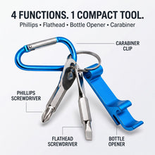4 in 1 Keychain Multi Tool Screwdriver Bottle Opener Carabiner Clip Gift for Dad